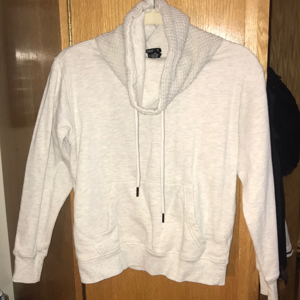 Cream/oatmeal color funnel neck sweatshirt
